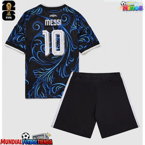 Camiseta Argentina Lionel Messi #10 Segunda Equipación Replica Mundial 2026 para niños mangas cortas (+ Pantalones cortos)